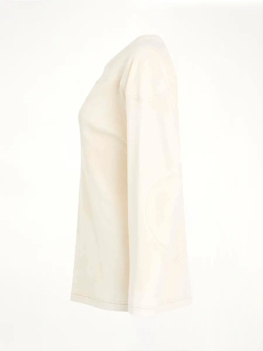 Maison Margiela Rib Cotton Logo Sweatshirt in Off White | Thumbnail 2 Maison Margiela Rib Cotton Logo Sweatshirt in Off White | Thumbnail 2