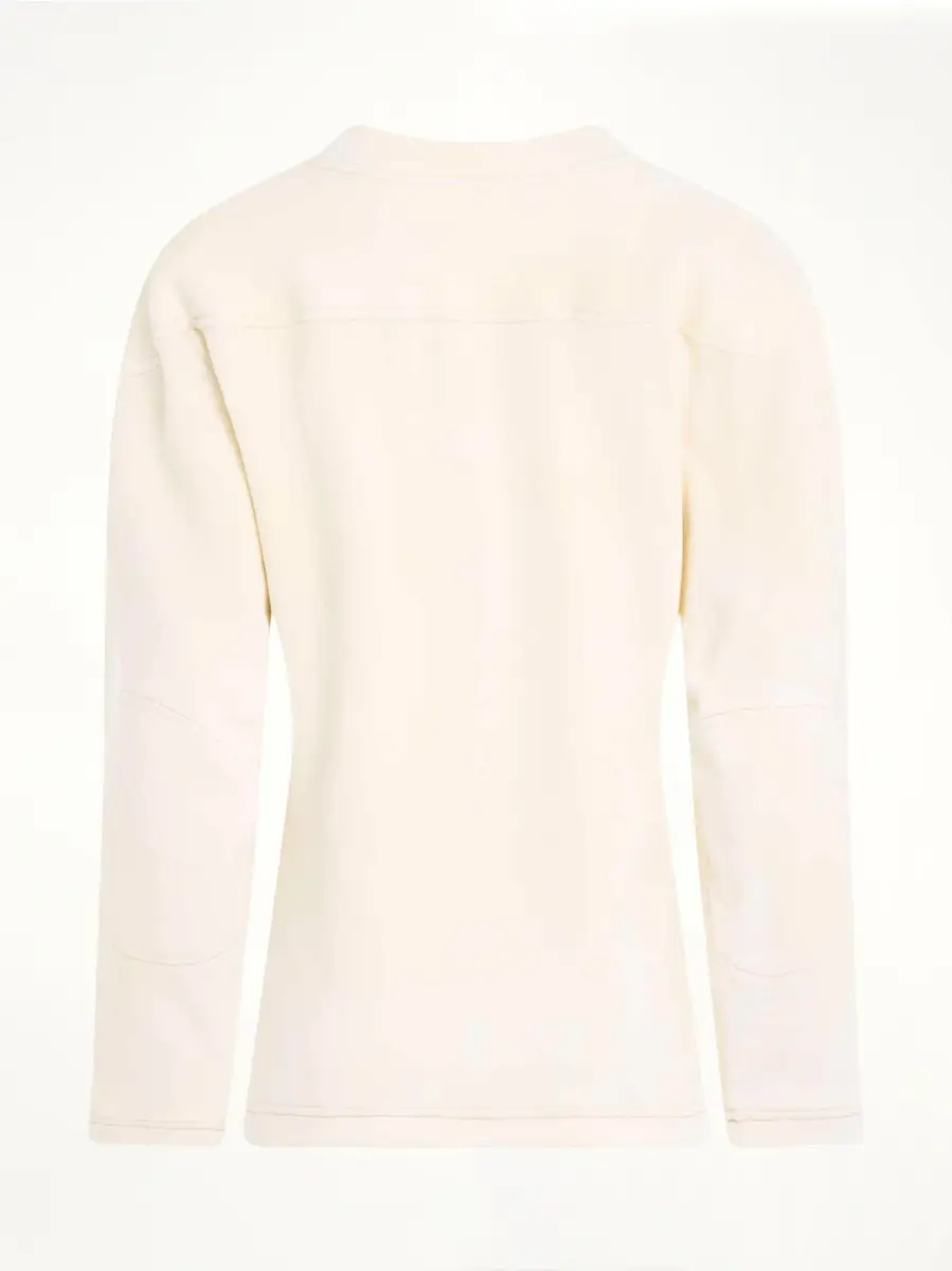 Maison Margiela Rib Cotton Logo Sweatshirt in Off White | Thumbnail 4 Maison Margiela Rib Cotton Logo Sweatshirt in Off White | Thumbnail 4