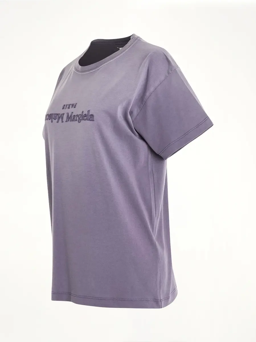 Maison Margiela Cotton Jersey Logo T-shirt in Washed Purple | Thumbnail 3 Maison Margiela Cotton Jersey Logo T-shirt in Washed Purple | Thumbnail 3
