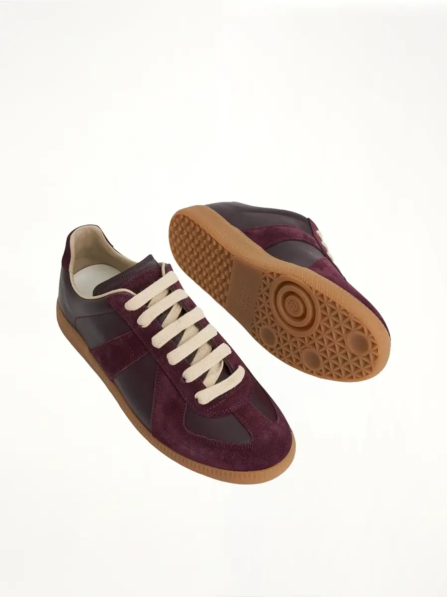 Maison Margiela Replica Leather Sneaker in Merlot | Thumbnail 4 Maison Margiela Replica Leather Sneaker in Merlot | Thumbnail 4