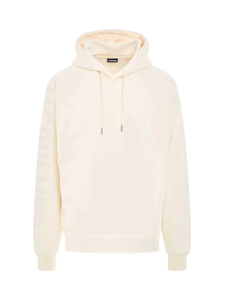 Jacquemus Typo Logo Hoodie in Light Beige | Image 1 Jacquemus Typo Logo Hoodie in Light Beige | Image 1