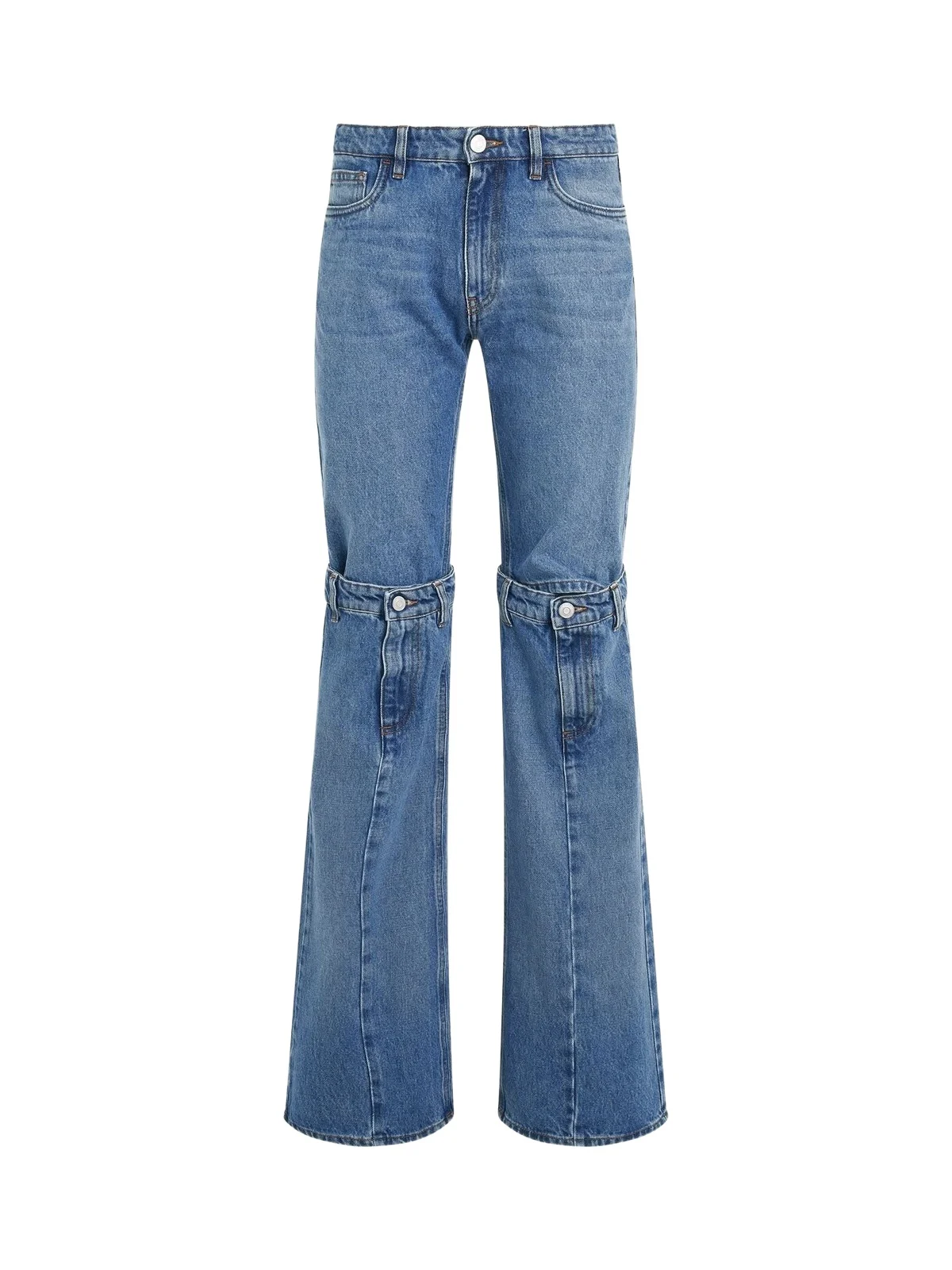 Coperni Open Knee Jeans in Washed Blue