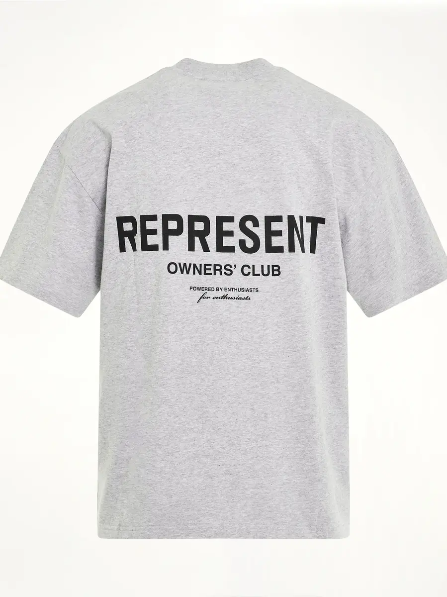 Represent New Represent Owners Club T-shirt in Ash Grey/black | Thumbnail 4