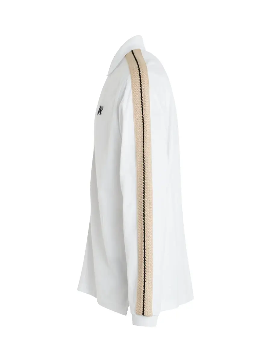 Palm Angels Monogram Track Long Sleeve Polo in Off White | Thumbnail 2