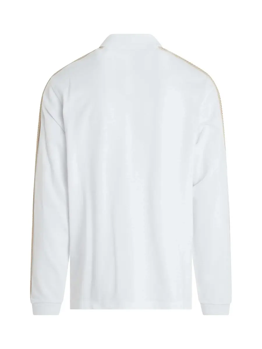 Palm Angels Monogram Track Long Sleeve Polo in Off White | Thumbnail 4