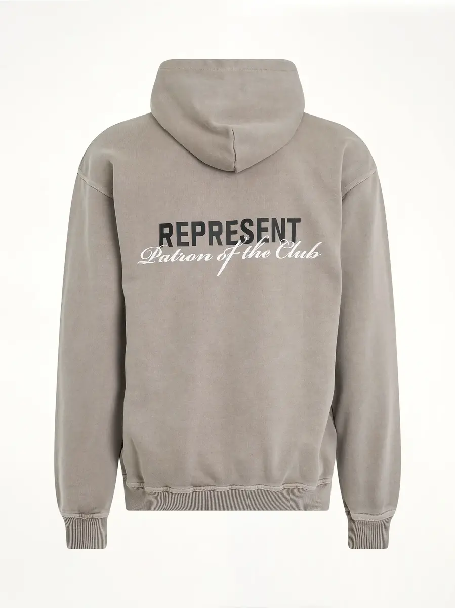 Represent Patron of The Club Hoodie in Mudstone | Thumbnail 4 Represent Patron of The Club Hoodie in Mudstone | Thumbnail 4