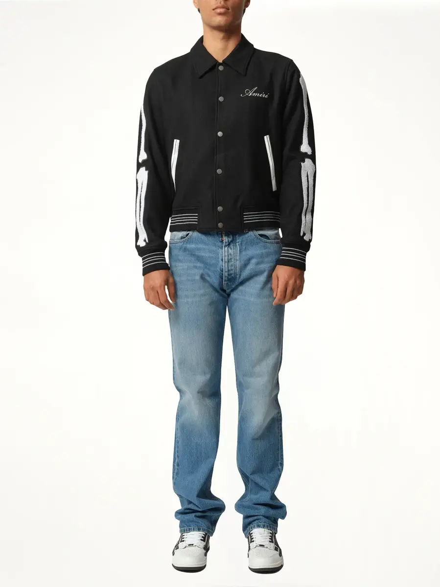AMIRI Bones Jacket in Black/white Black | Thumbnail 4
