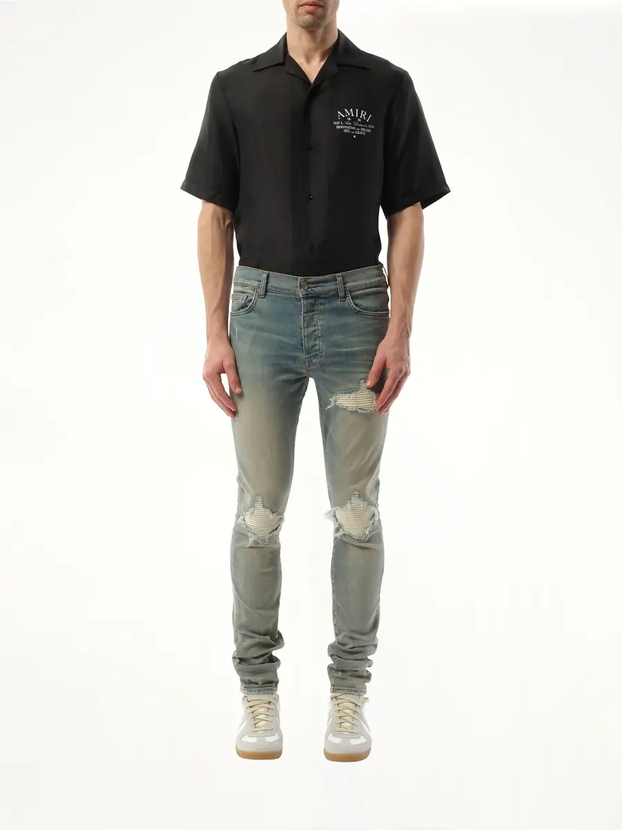 AMIRI Mx1 Ultrasuede Jeans in Antique Indigo | Thumbnail 4 AMIRI Mx1 Ultrasuede Jeans in Antique Indigo | Thumbnail 4