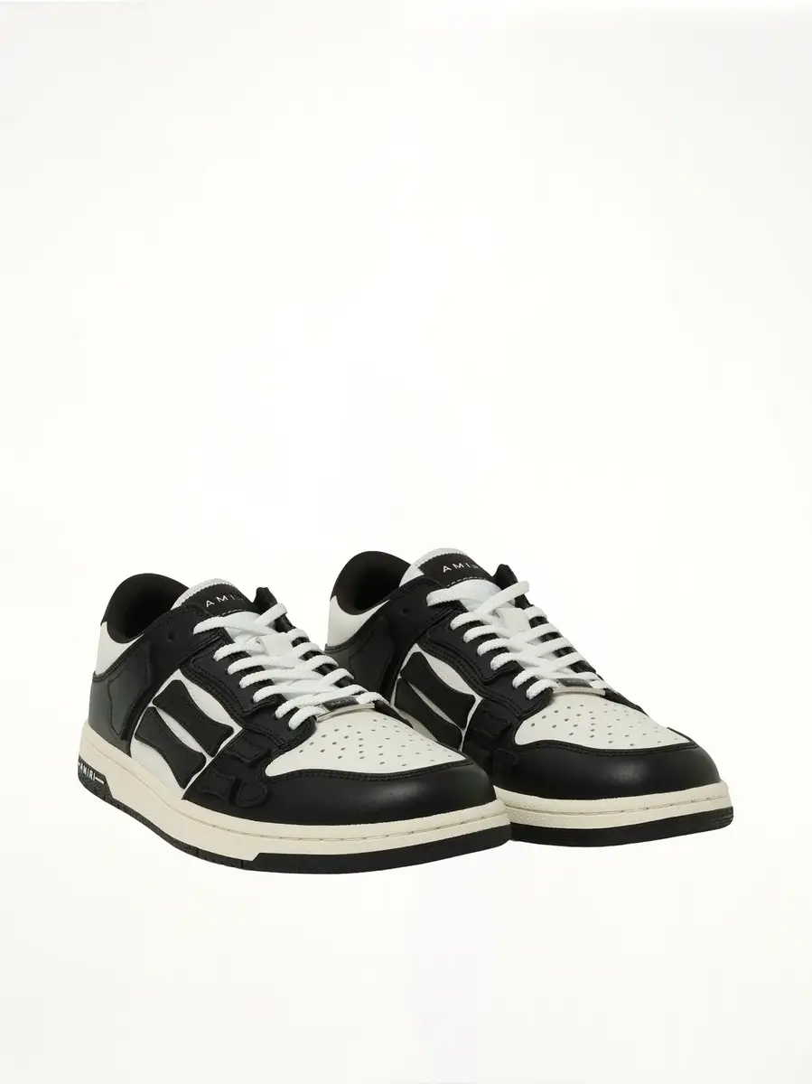 AMIRI Skeleton Low Sneaker in Black/white | Thumbnail 3