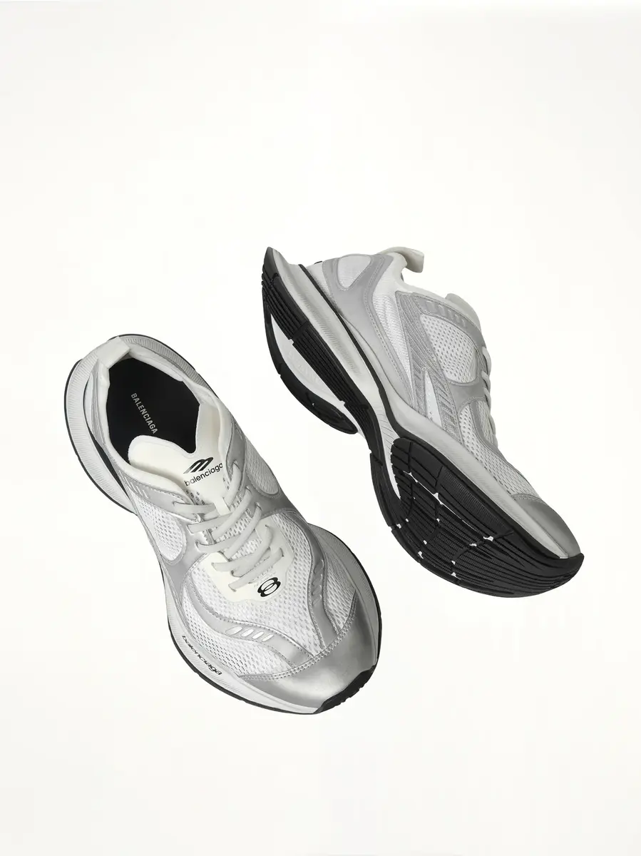 Balenciaga Circuit Sneaker in White/silver | Thumbnail 4 Balenciaga Circuit Sneaker in White/silver | Thumbnail 4