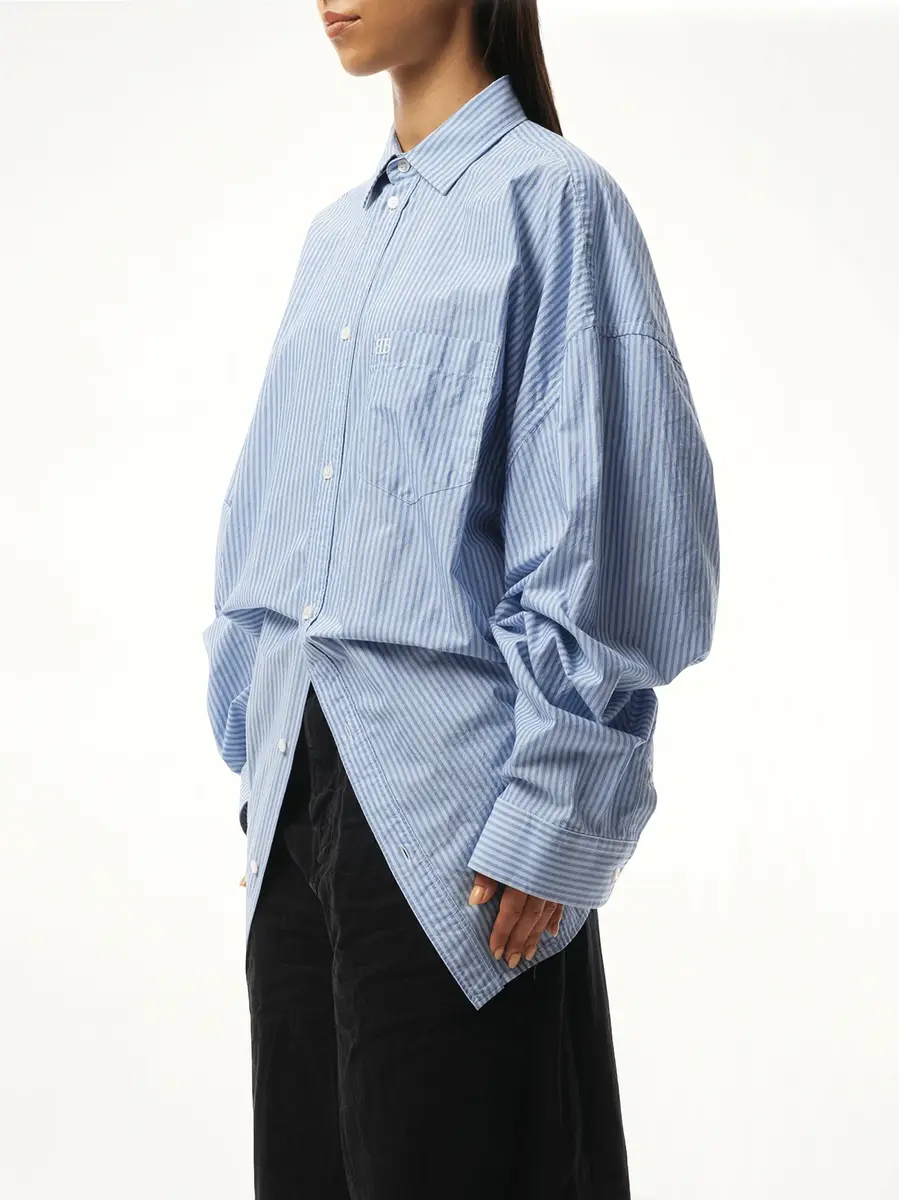 Balenciaga Long Sleeve Knotted Shirt in Blue/white | Thumbnail 5 Balenciaga Long Sleeve Knotted Shirt in Blue/white | Thumbnail 5