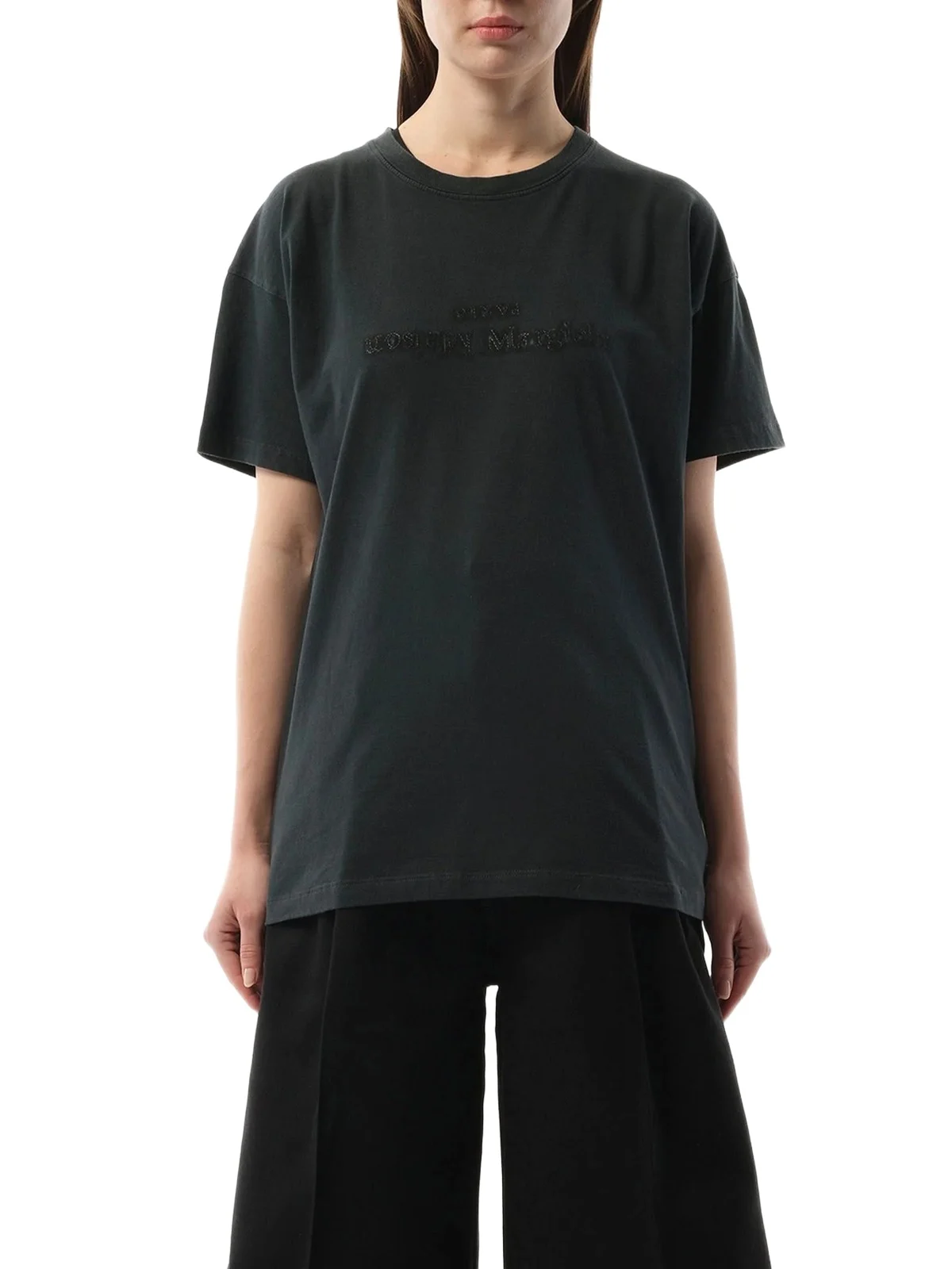 Maison Margiela Memory of Reverse Logo T-shirt in Vintage Black