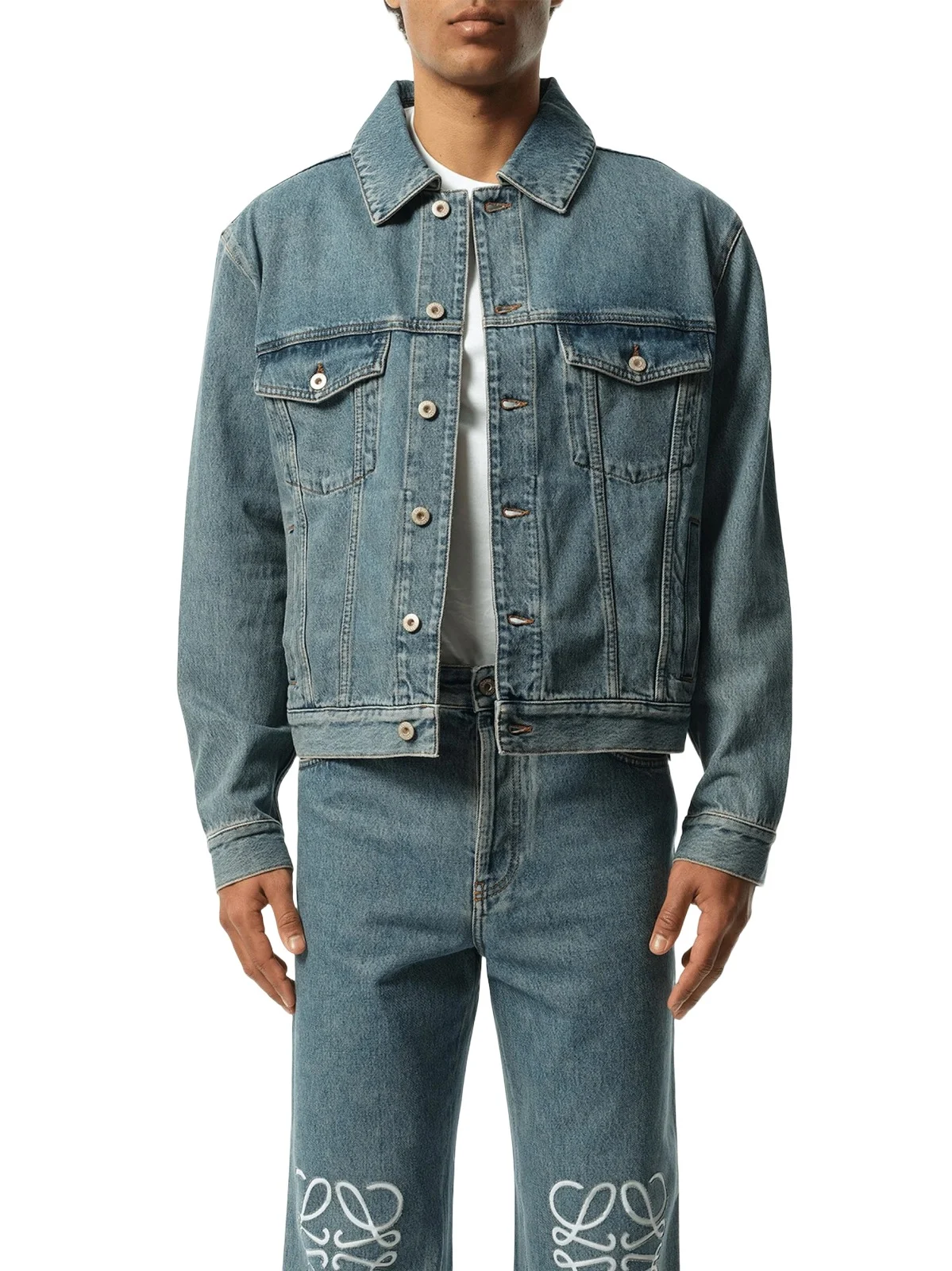 Loewe Anagram Denim Jacket in Mid Blue