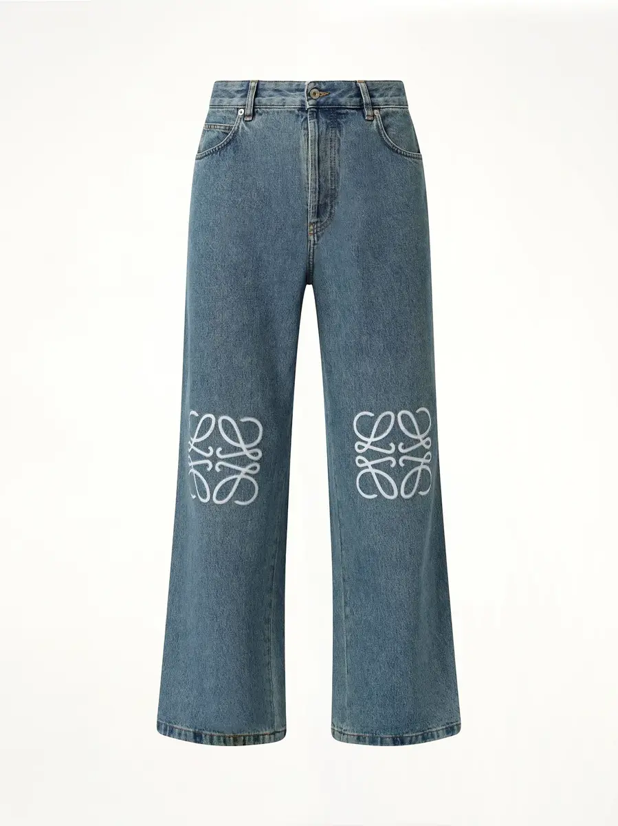 Loewe Anagram Baggy Jeans AF in Mid Blue Denim | Thumbnail 3 Loewe Anagram Baggy Jeans AF in Mid Blue Denim | Thumbnail 3