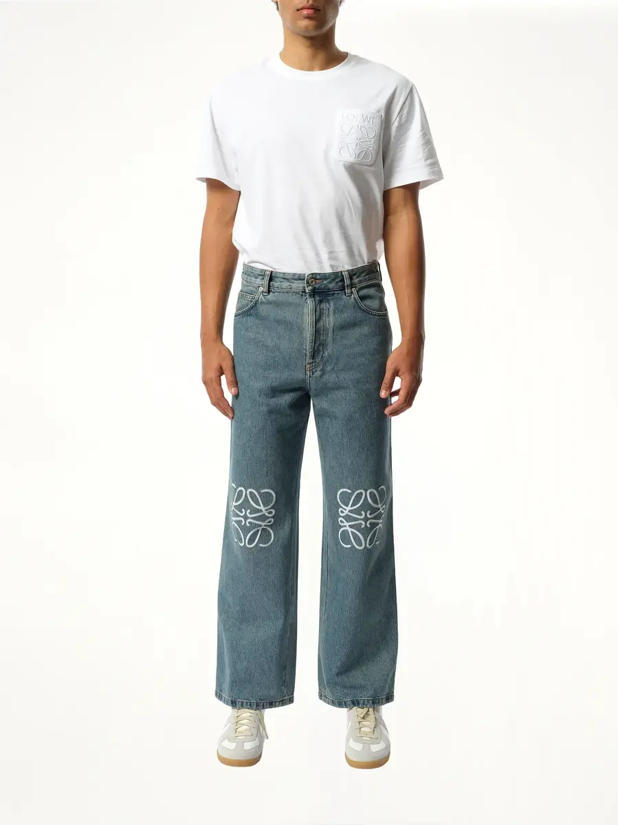 Loewe Anagram Baggy Jeans AF in Mid Blue Denim | Thumbnail 4 Loewe Anagram Baggy Jeans AF in Mid Blue Denim | Thumbnail 4