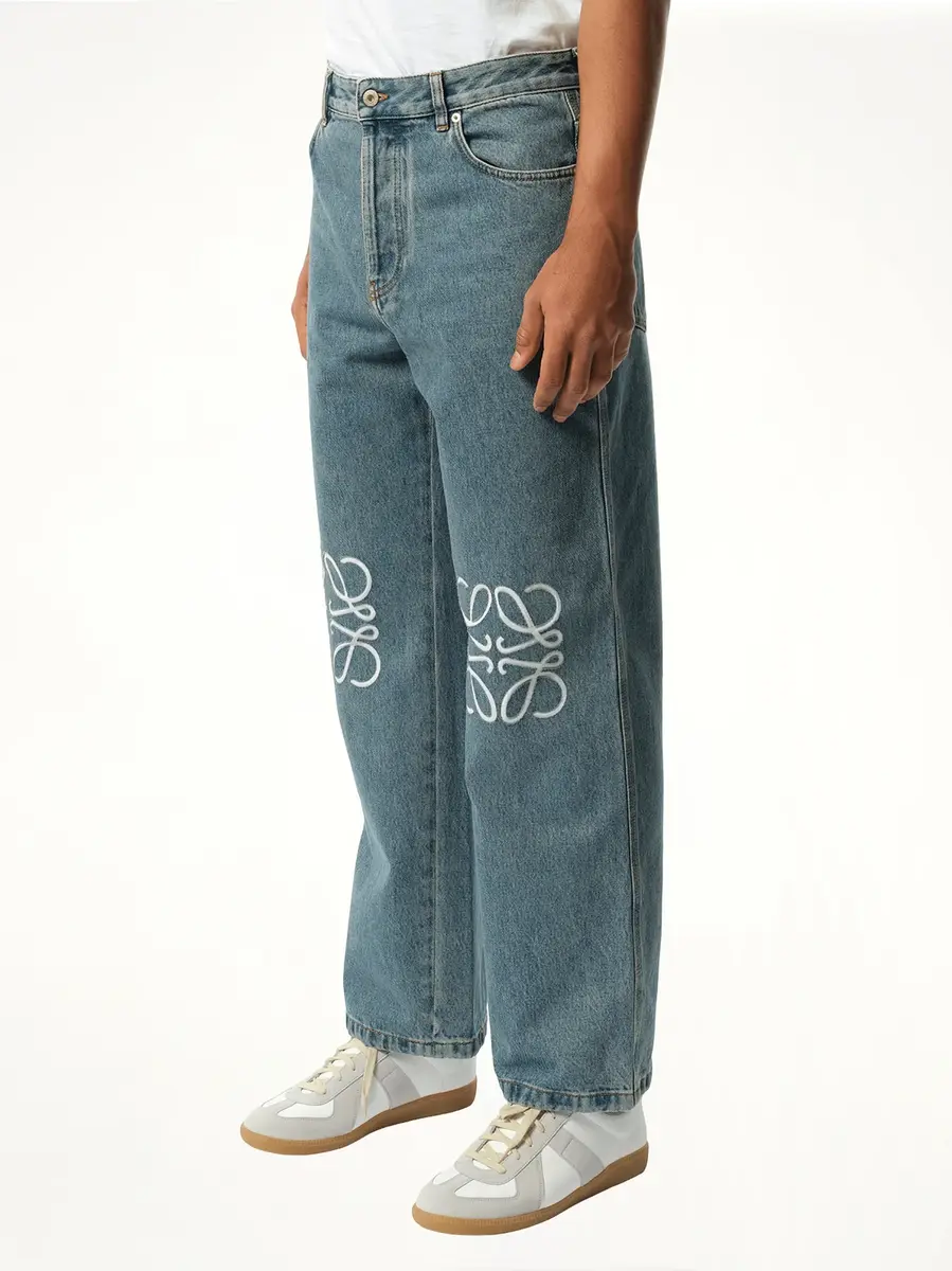 Loewe Anagram Baggy Jeans AF in Mid Blue Denim | Thumbnail 5 Loewe Anagram Baggy Jeans AF in Mid Blue Denim | Thumbnail 5
