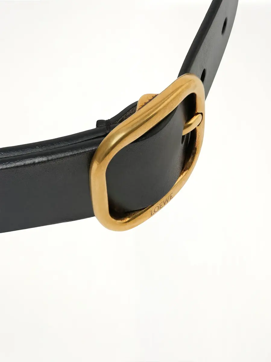 Loewe Rounded Soft 3.5 Cm Belt in Black/gold | Thumbnail 3 Loewe Rounded Soft 3.5 Cm Belt in Black/gold | Thumbnail 3