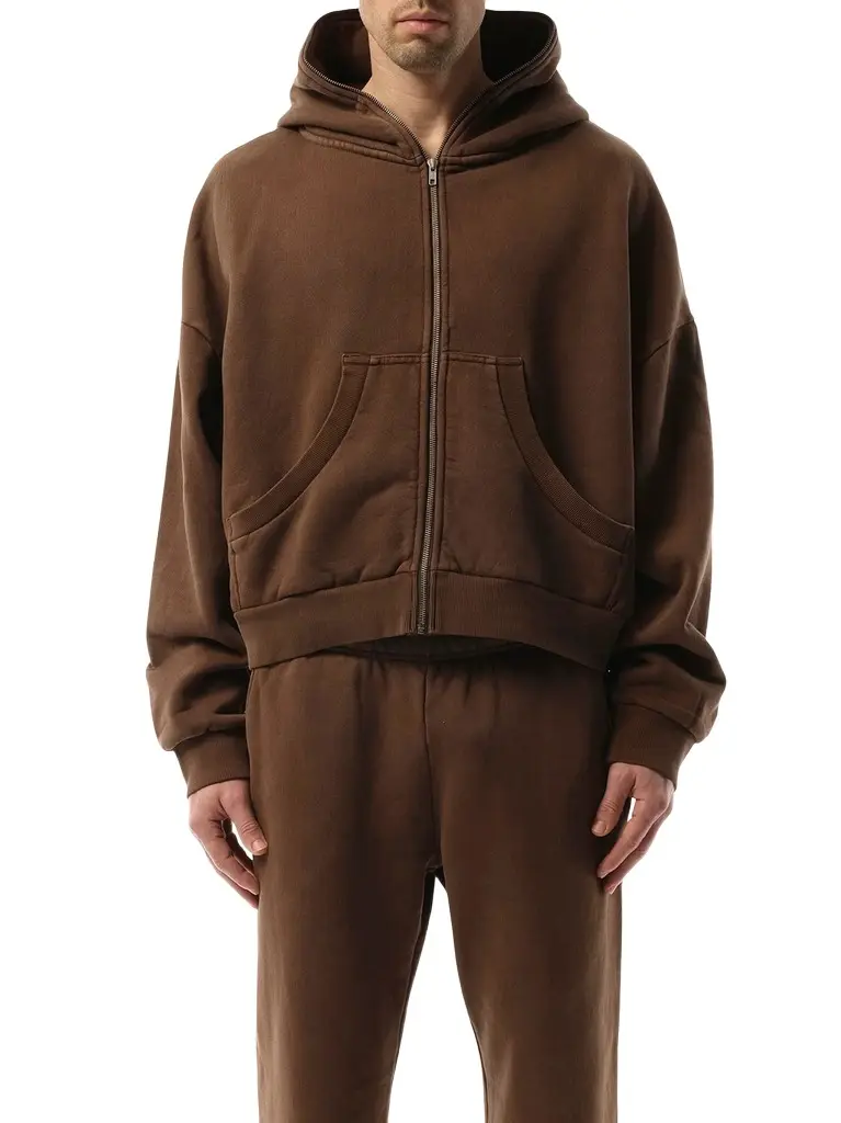 Entire Studios Eternal Zip Hoodie in Brunette Brown