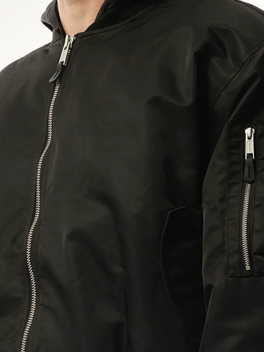 Entire Studios Hooded Broad Bomber Jacket in Oil | Thumbnail 2 Entire Studios Hooded Broad Bomber Jacket in Oil | Thumbnail 2