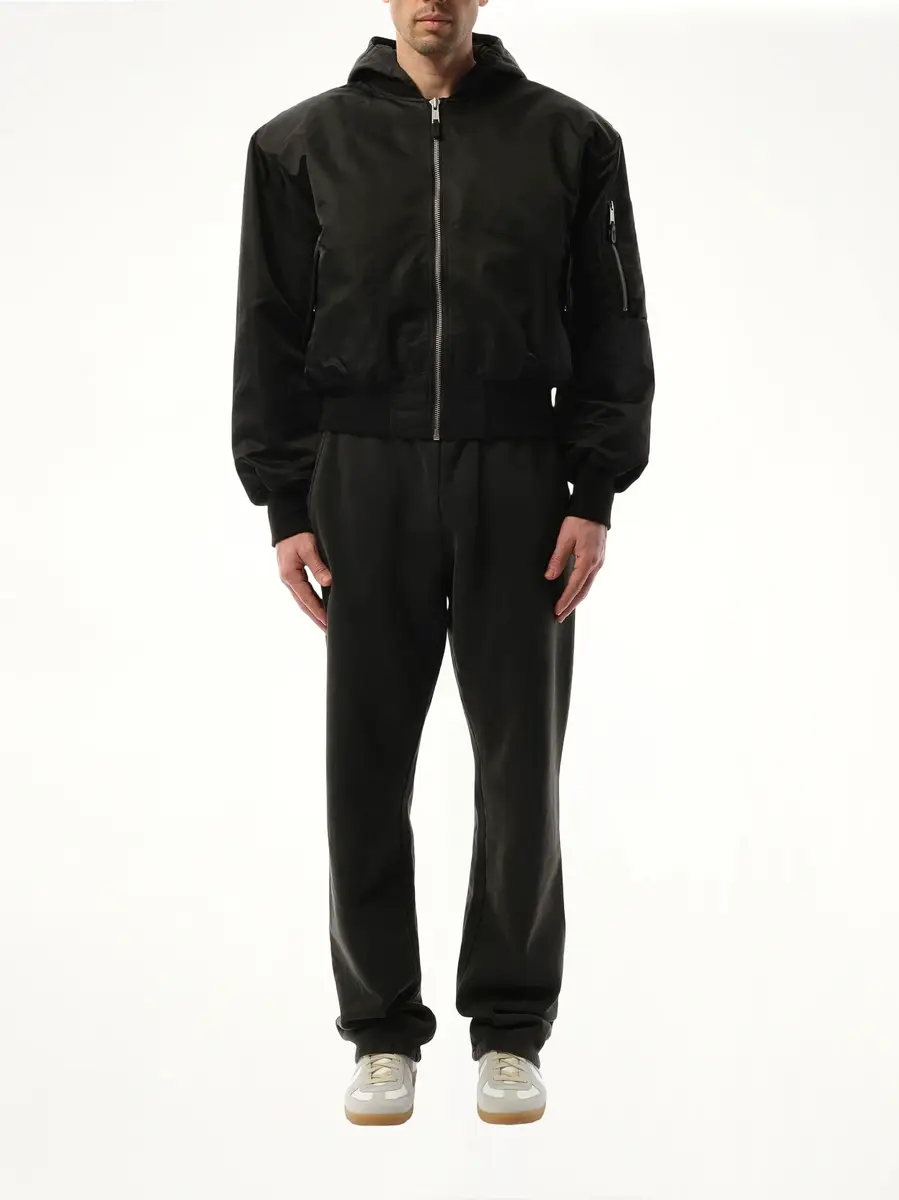 Entire Studios Hooded Broad Bomber Jacket in Oil | Thumbnail 4 Entire Studios Hooded Broad Bomber Jacket in Oil | Thumbnail 4
