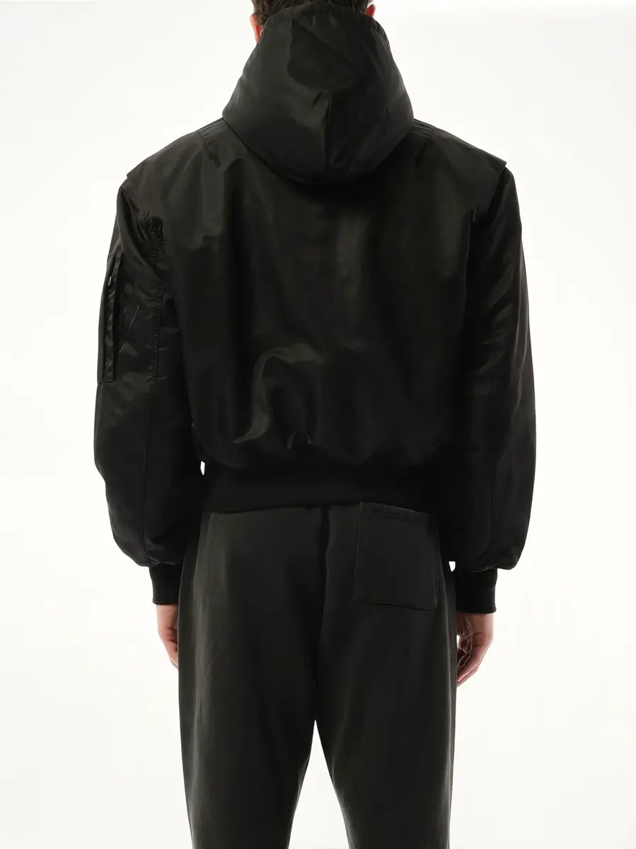 Entire Studios Hooded Broad Bomber Jacket in Oil | Thumbnail 6 Entire Studios Hooded Broad Bomber Jacket in Oil | Thumbnail 6