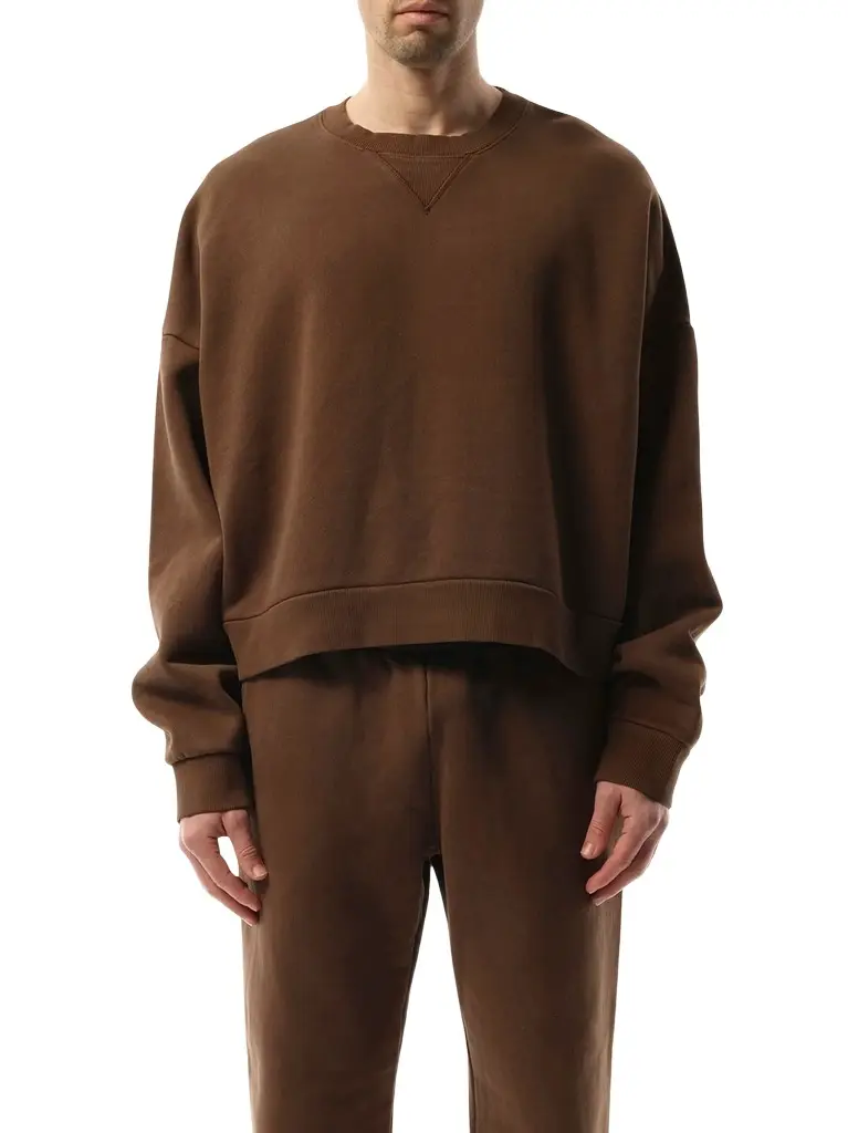 Entire Studios Box Sweatshirt in Brunette Brown