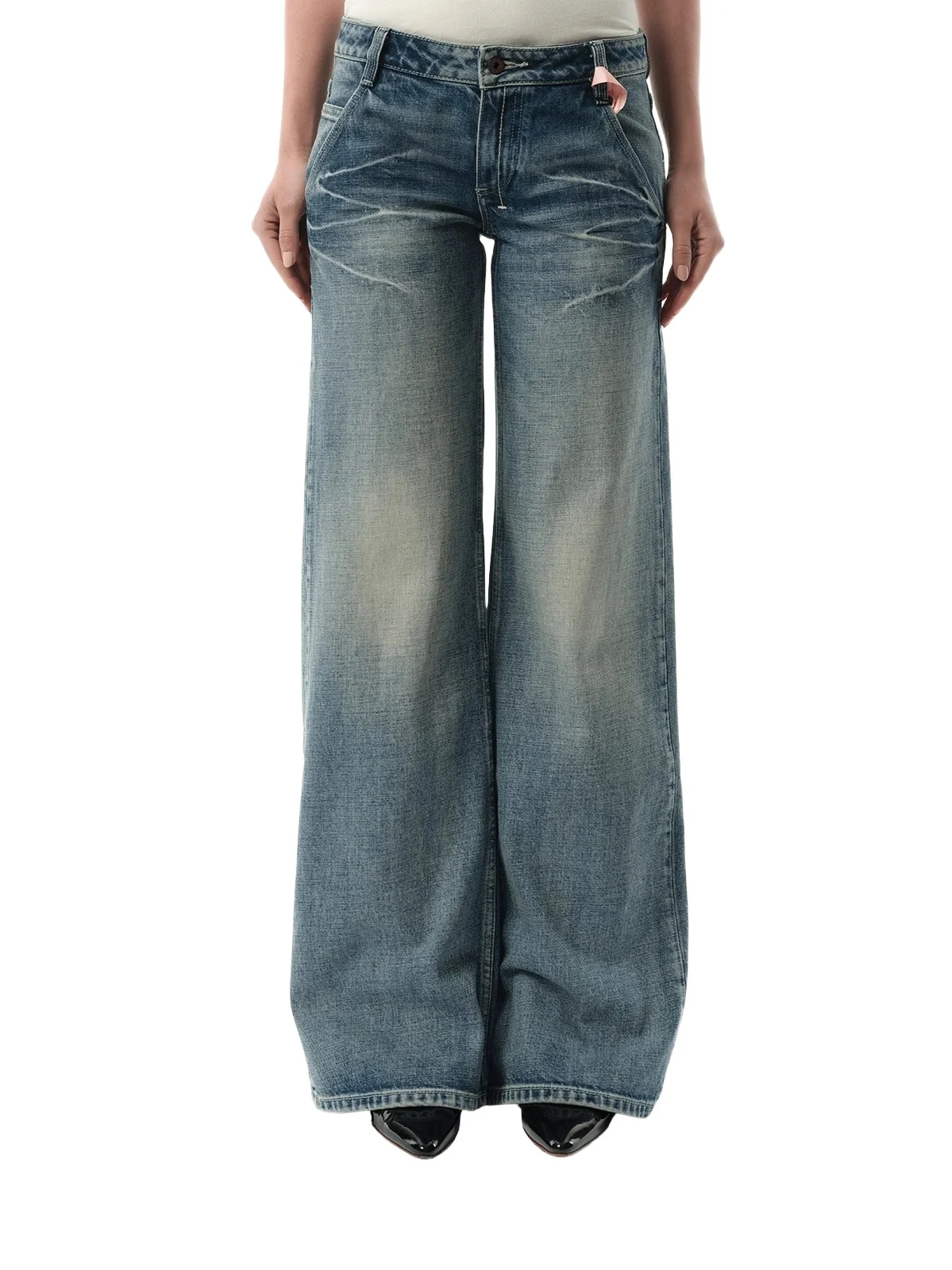 FAX COPY EXPRESS 888 Low-rise Oversized Jeans in Light Blue