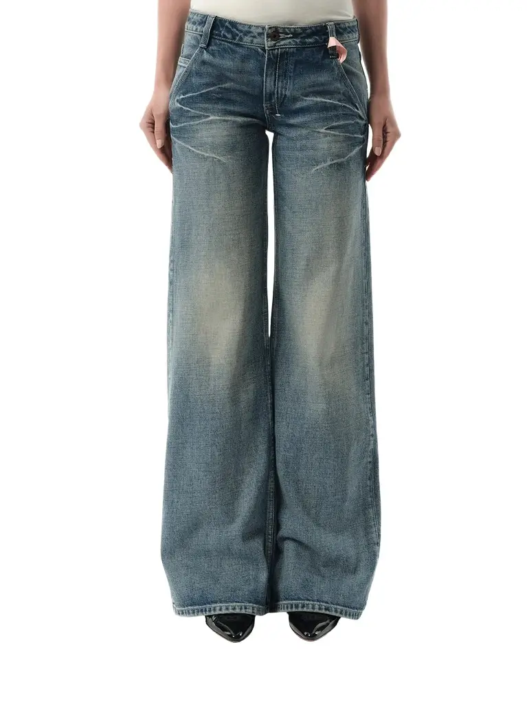 FAX COPY EXPRESS 888 Low-rise Oversized Jeans in Light Blue