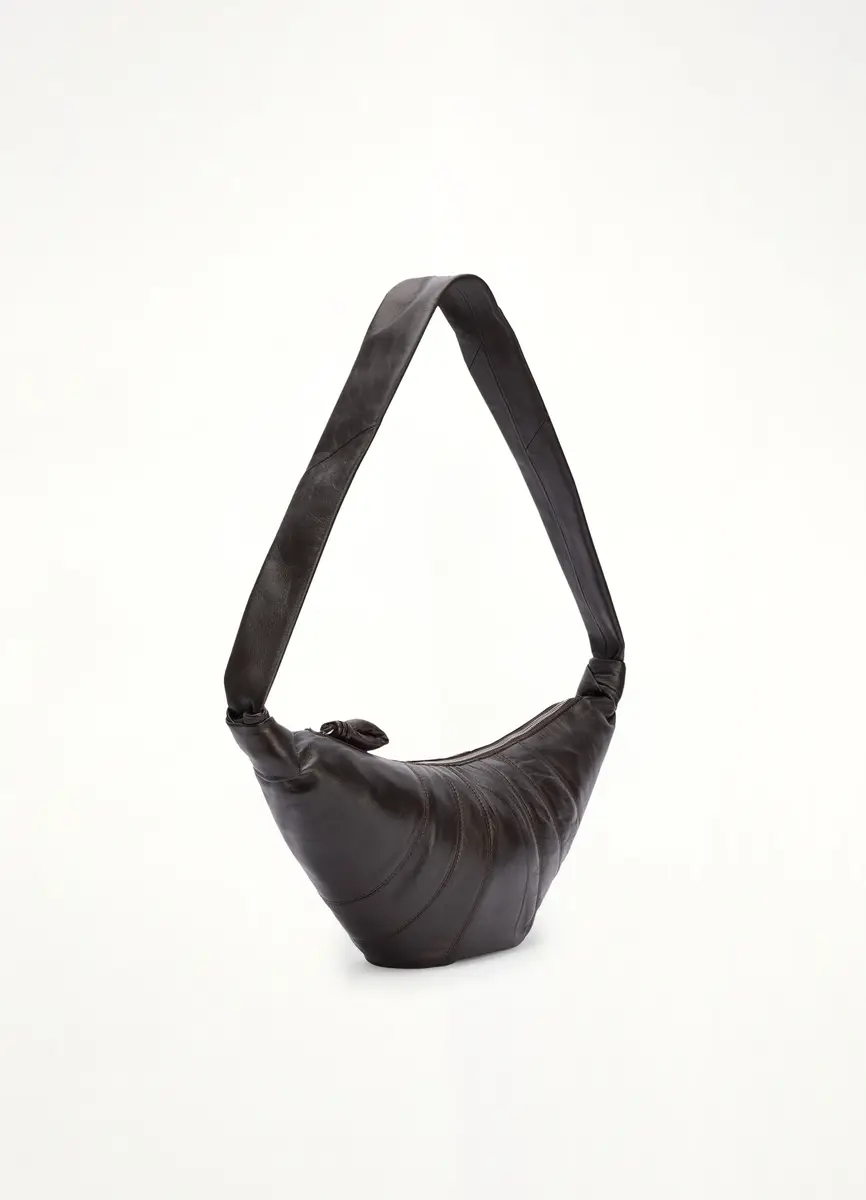 Lemaire Croissant Medium Soft Nappa Leather Bag in Dark Chocolate | Thumbnail 3 Lemaire Croissant Medium Soft Nappa Leather Bag in Dark Chocolate | Thumbnail 3