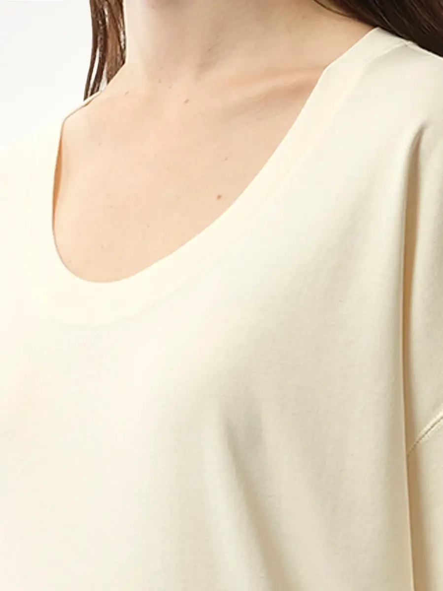 Lemaire Rib T-shirt in Light Cream | Thumbnail 2 Lemaire Rib T-shirt in Light Cream | Thumbnail 2