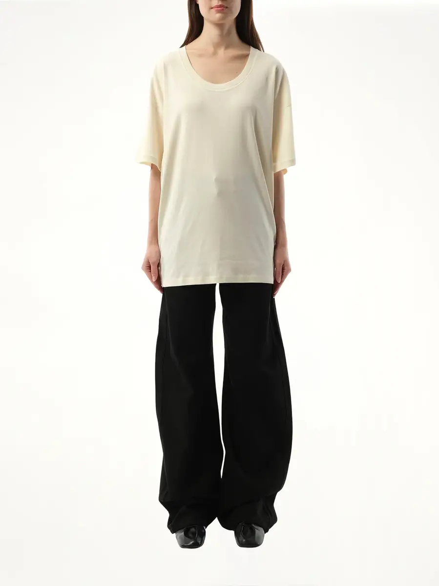 Lemaire Rib T-shirt in Light Cream | Thumbnail 4 Lemaire Rib T-shirt in Light Cream | Thumbnail 4