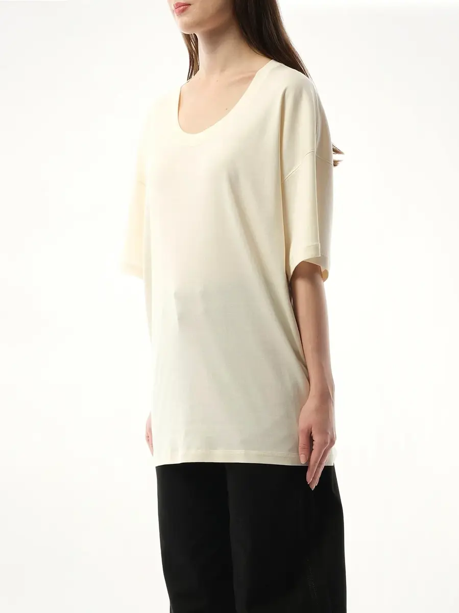 Lemaire Rib T-shirt in Light Cream | Thumbnail 5 Lemaire Rib T-shirt in Light Cream | Thumbnail 5