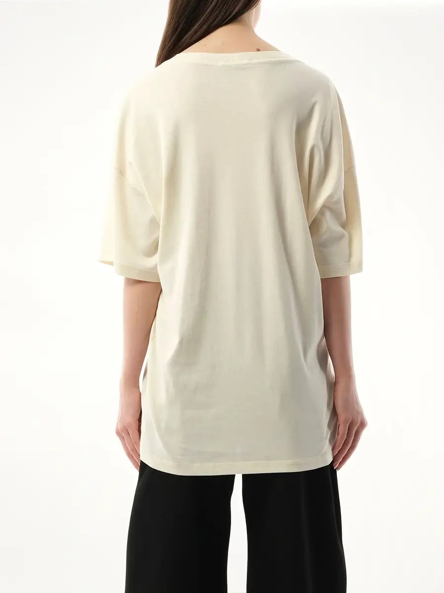 Lemaire Rib T-shirt in Light Cream | Thumbnail 6 Lemaire Rib T-shirt in Light Cream | Thumbnail 6