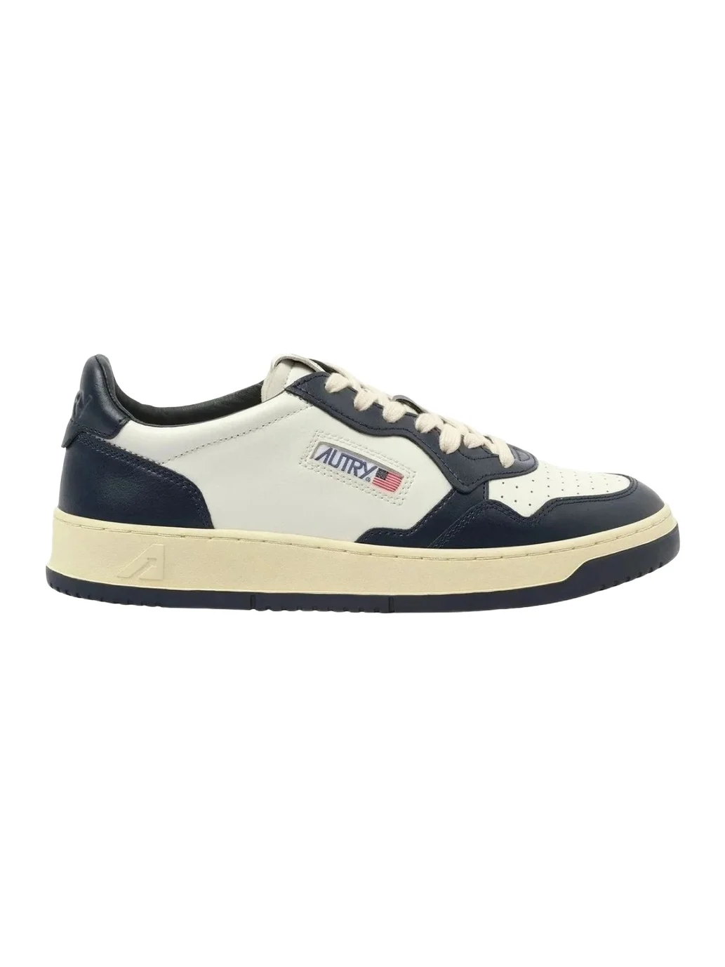 Autry Medalist Low Bicolour Sneakers in White/blue