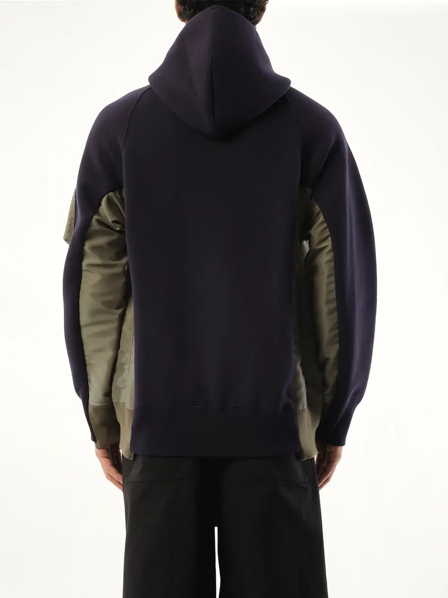 Sacai Sponge Sweat Nylon Twill Zip Hoodie in Navy/khaki Navy | Thumbnail 6 Sacai Sponge Sweat Nylon Twill Zip Hoodie in Navy/khaki Navy | Thumbnail 6
