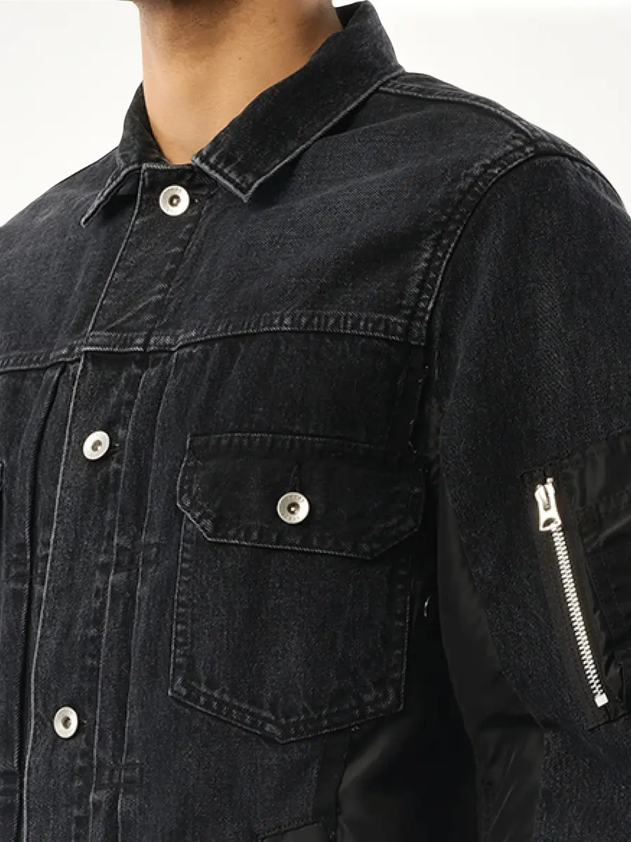 Sacai Denim Nylon Twill Jacket | Thumbnail 2
