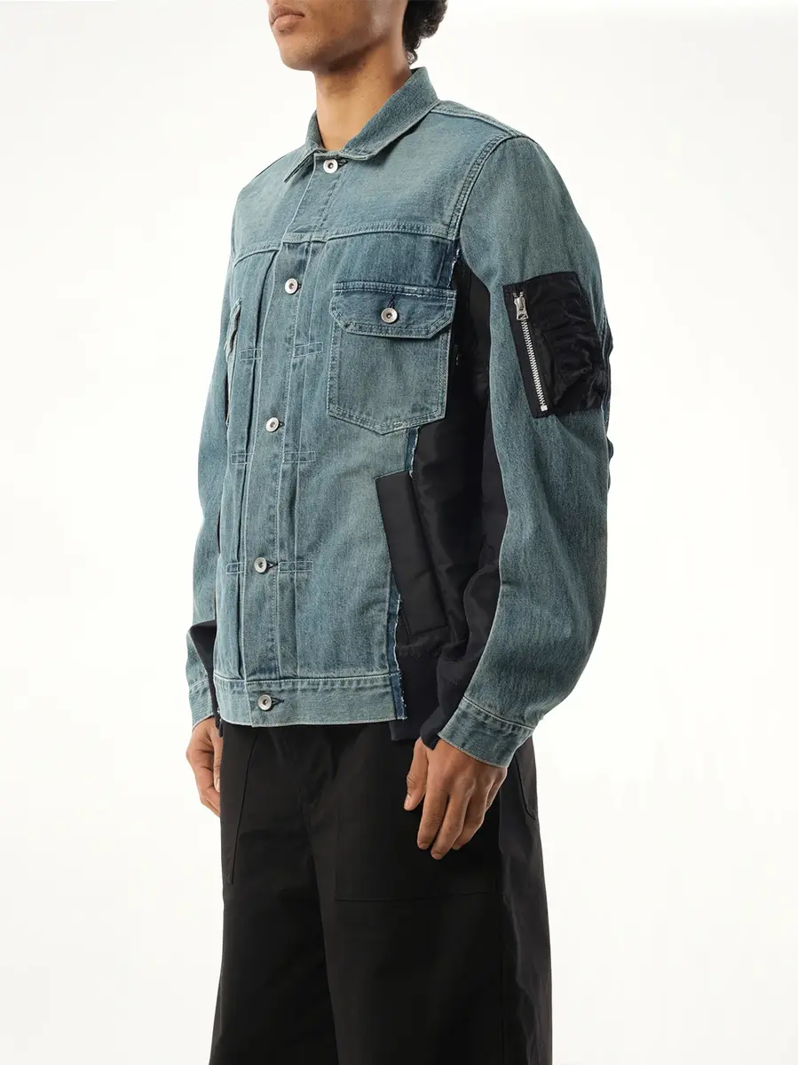 Sacai Denim Nylon Twill Jacket in Light Blue | Thumbnail 5 Sacai Denim Nylon Twill Jacket in Light Blue | Thumbnail 5
