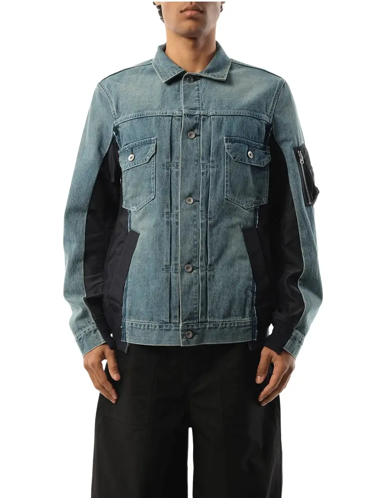 Sacai Denim Nylon Twill Jacket | Image 1 Sacai Denim Nylon Twill Jacket | Image 1