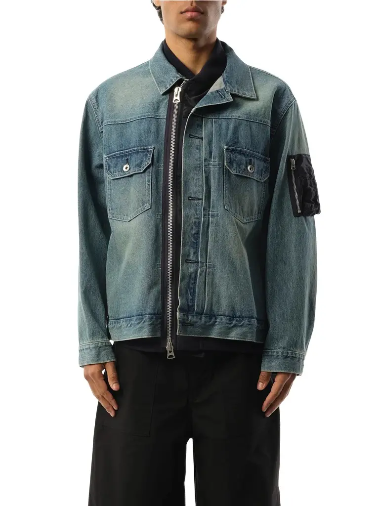 Sacai Denim x Nylon Jacket | Image 1 Sacai Denim x Nylon Jacket | Image 1