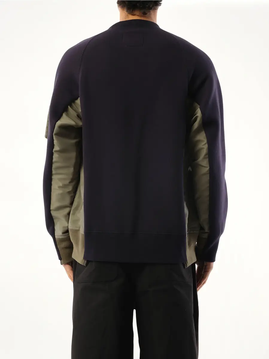 Sacai Sponge Sweat Nylon Twill Pullover in Navy/khaki Navy | Thumbnail 6 Sacai Sponge Sweat Nylon Twill Pullover in Navy/khaki Navy | Thumbnail 6