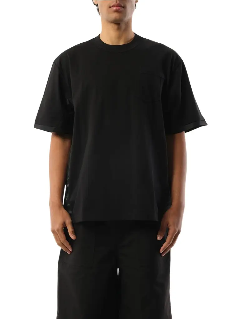 Sacai Nylon Twill Cotton Jersey T-shirt | Image 1 Sacai Nylon Twill Cotton Jersey T-shirt | Image 1