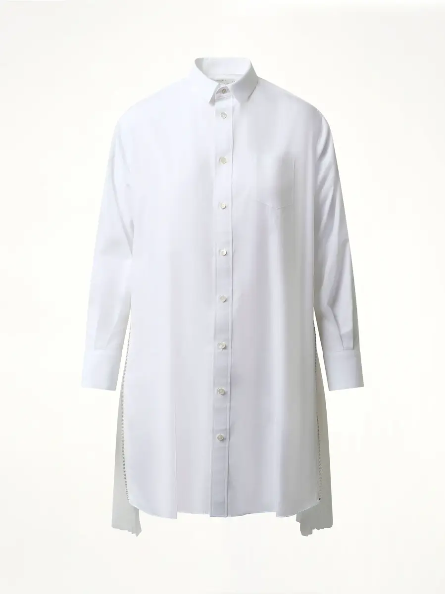 Sacai Cotton Poplin Dress in Off White | Thumbnail 3 Sacai Cotton Poplin Dress in Off White | Thumbnail 3