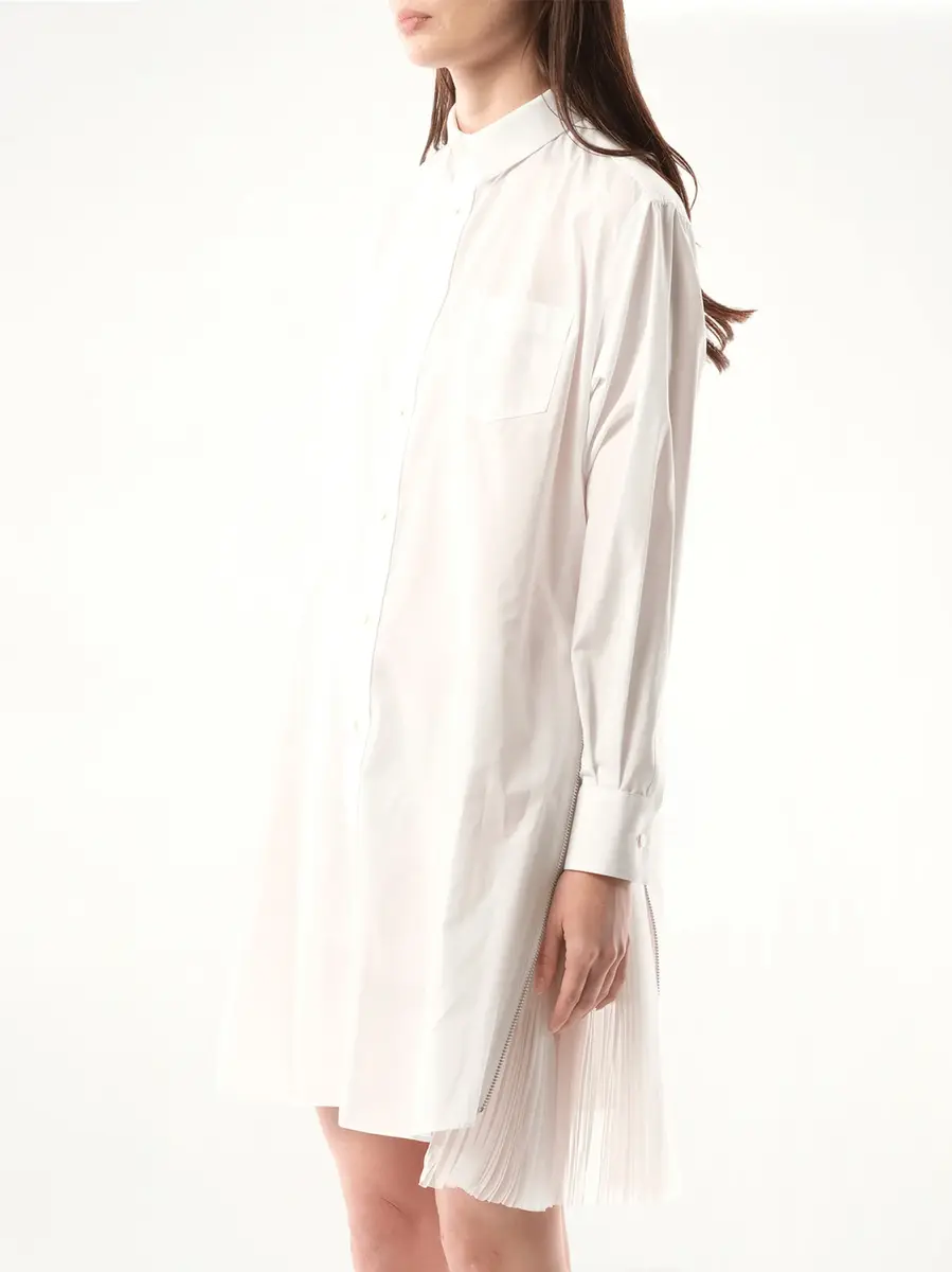 Sacai Cotton Poplin Dress in Off White | Thumbnail 5 Sacai Cotton Poplin Dress in Off White | Thumbnail 5