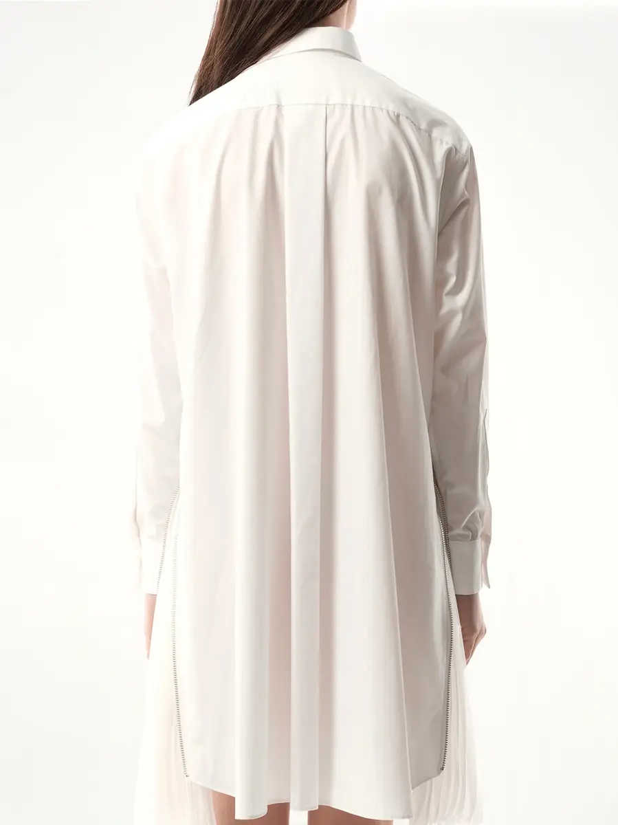 Sacai Cotton Poplin Dress in Off White | Thumbnail 6 Sacai Cotton Poplin Dress in Off White | Thumbnail 6