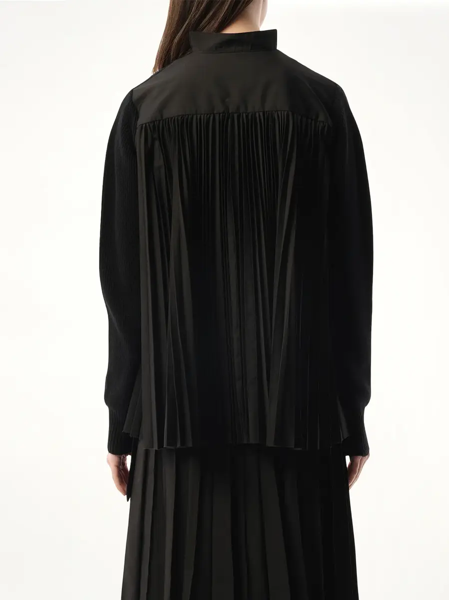 Sacai Wool Knit x Cotton Poplin Cardigan | Thumbnail 6 Sacai Wool Knit x Cotton Poplin Cardigan | Thumbnail 6