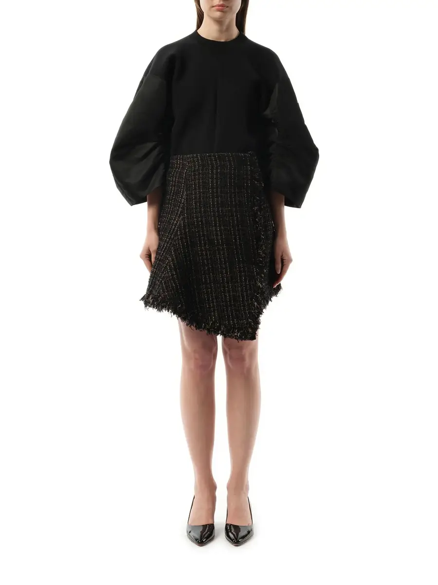 Sacai Tweed Skirt in Black/brown Black | Thumbnail 4