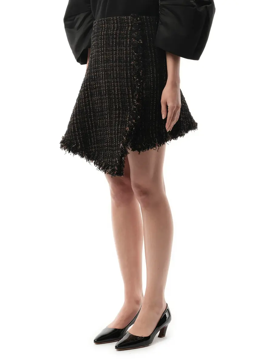 Sacai Tweed Skirt in Black/brown Black | Thumbnail 5