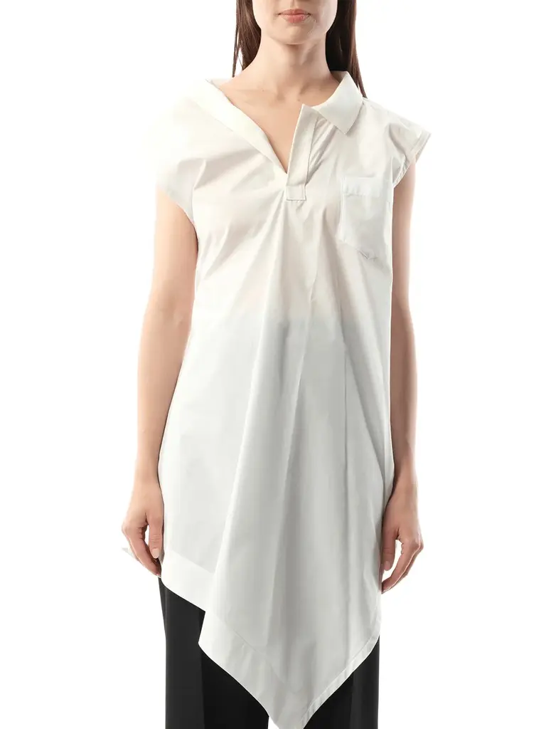 Sacai Cotton Poplin Polo Shirt | Image 1 Sacai Cotton Poplin Polo Shirt | Image 1