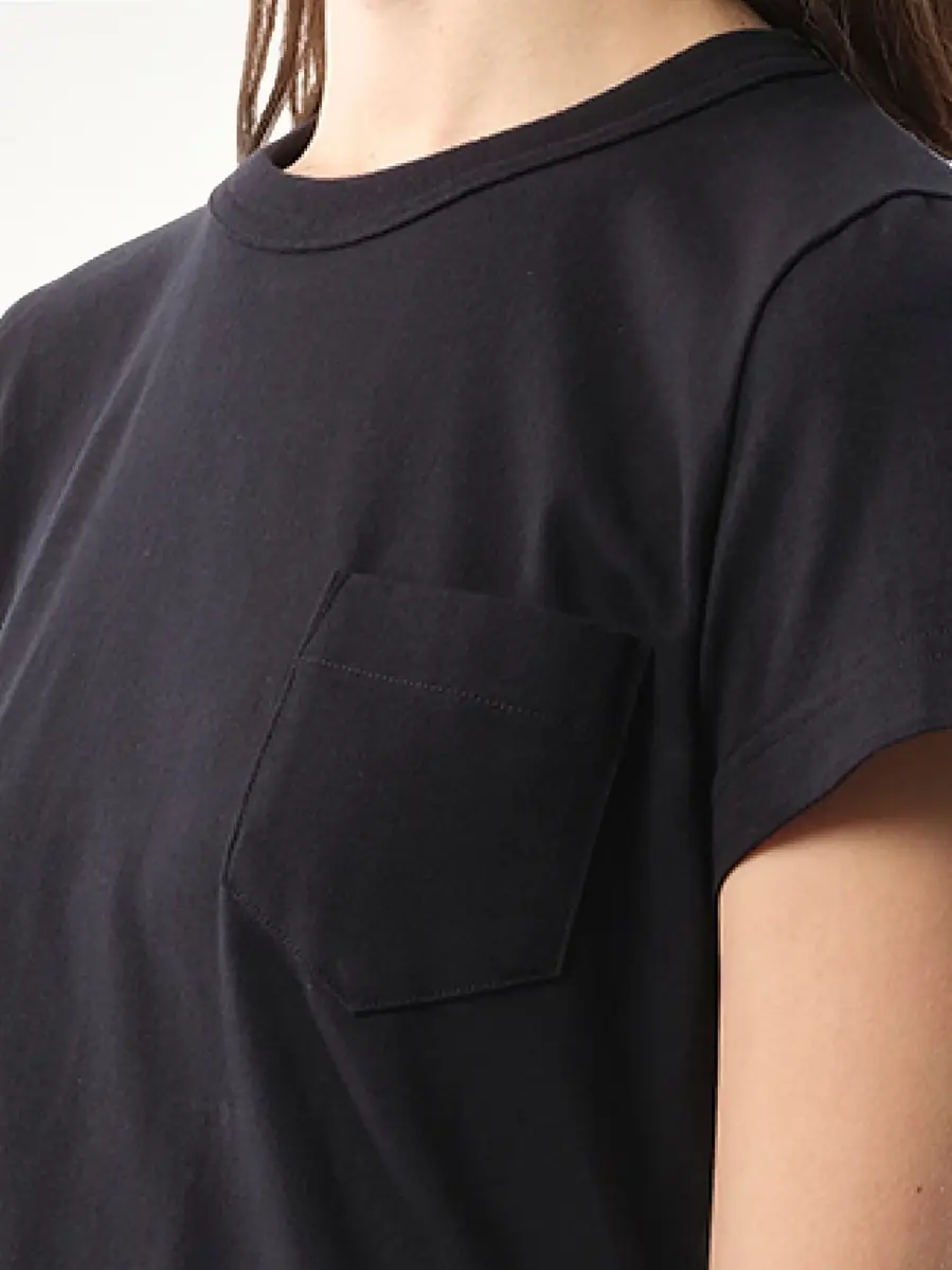 Sacai Cotton Poplin x Jersey T-shirt in Navy/navy Stripe | Thumbnail 2