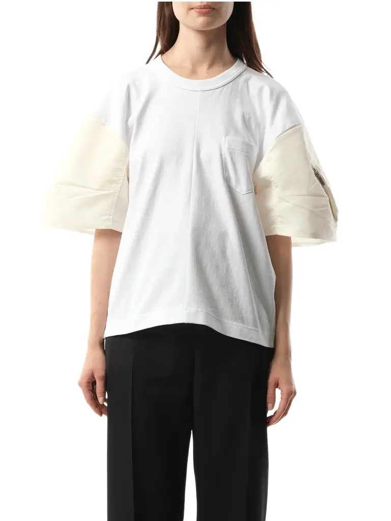 Nylon Twill Cotton Jersey T-shirt Nylon Twill Cotton Jersey T-shirt